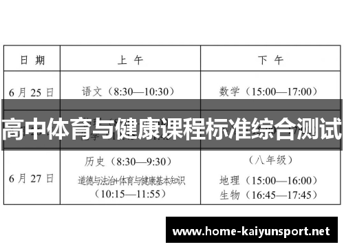 高中体育与健康课程标准综合测试